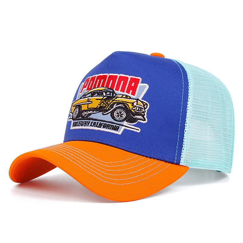 Personalized Creative Mesh Hat Pomnna Car Embroidery Baseball Hat