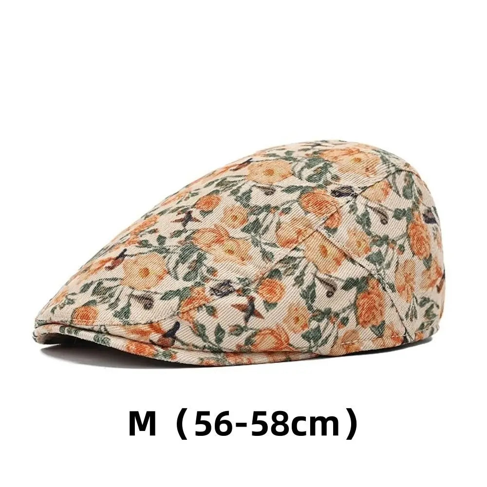 Fashion Retro Floral Beret Hat Fishing Casual Outdoor