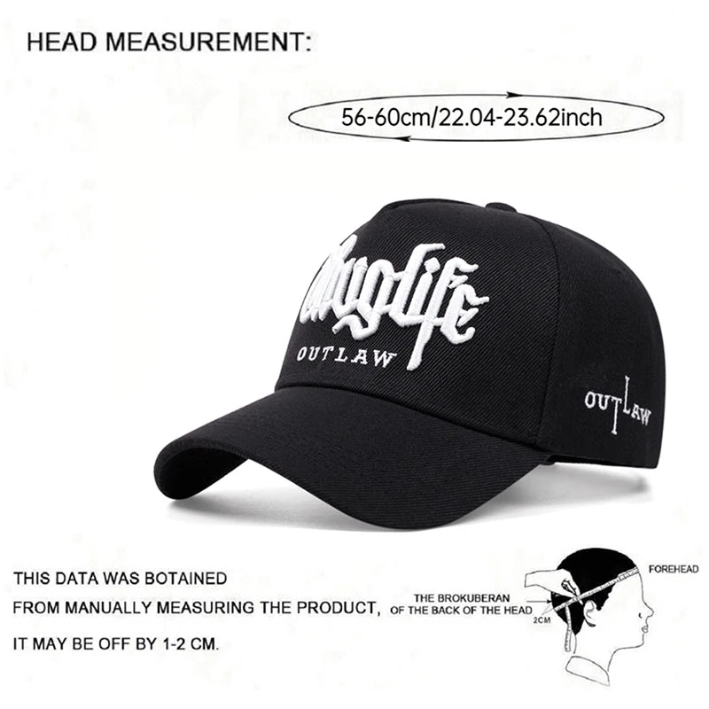 Simple and Fashionable New Baseball Hat Riot LIFE Embroidered Street Hip Hop Hat Daily Sunshade Hat