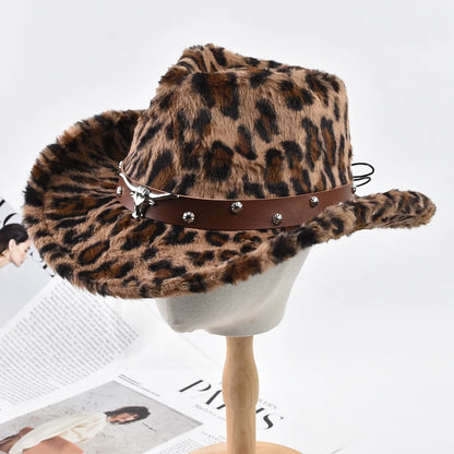 Winter Fluffy Faux Fur Fedora Hats For Women Men