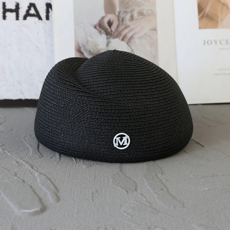 Straw Pillbox Hat Summer Beret Sun Hats Japanese Retro Weeding Fedora Hat