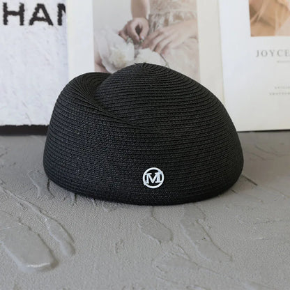 Straw Pillbox Hat Summer Beret Sun Hats Japanese Retro Weeding Fedora Hat