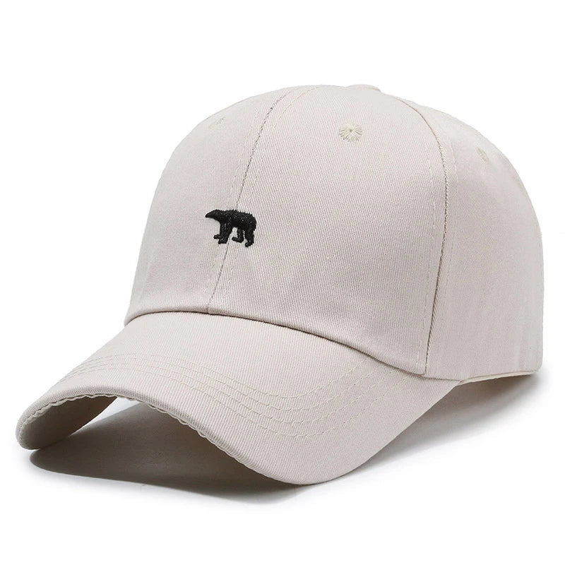 Baseball Cap New Spring Summer Solid Sunhat Embroidered Polar Bear Men Women