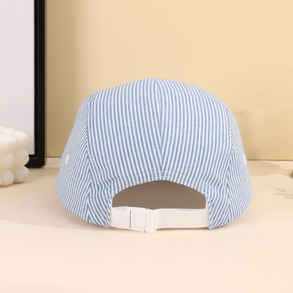 Korean Minimalist Striped Baseball Cap Street Fashion Brand Hip Hop Flat Brimmed Cap