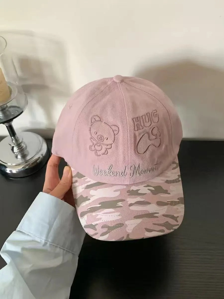 Outdoor Travel Polka Dot Letter Embroidery Baseball Cap Wide Brim Shows a Small Face Versatile Sports Deep Top Cap