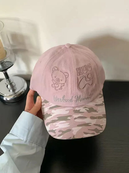 Outdoor Travel Polka Dot Letter Embroidery Baseball Cap Wide Brim Shows a Small Face Versatile Sports Deep Top Cap