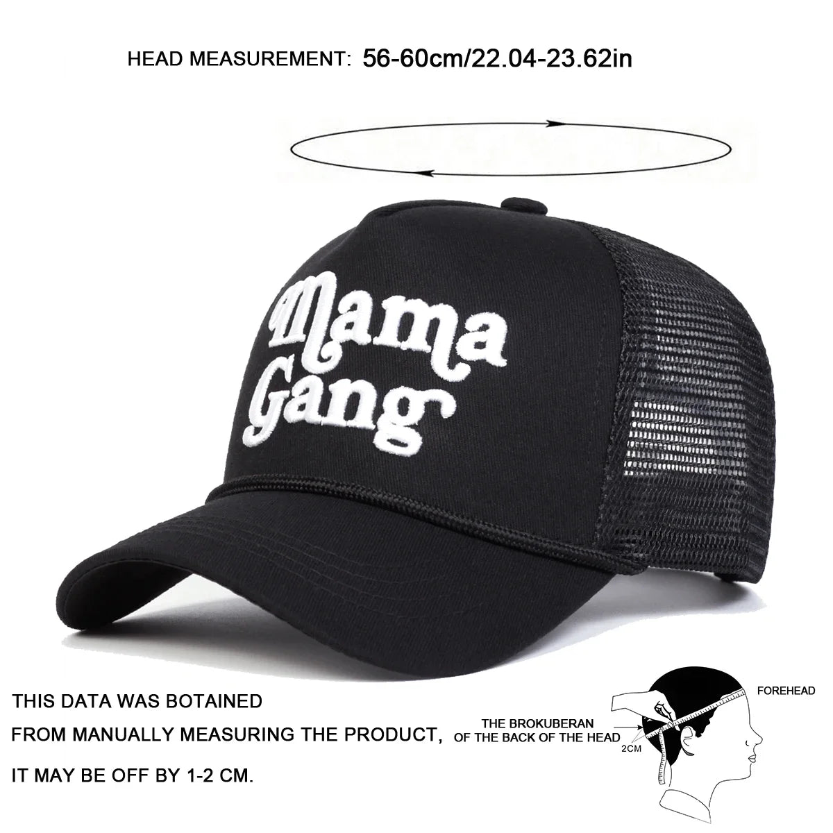 Unisex Mamagang Letter Embroidery Baseball Net Caps Spring Summer