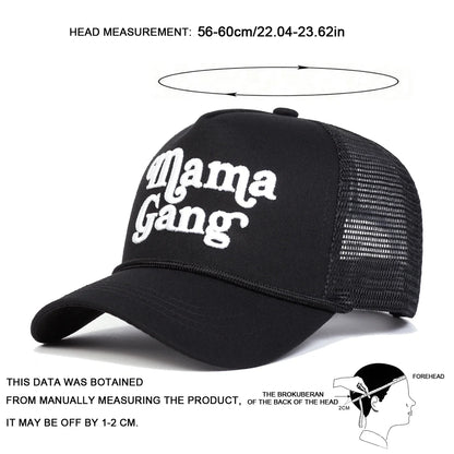Unisex Mamagang Letter Embroidery Baseball Net Caps Spring Summer