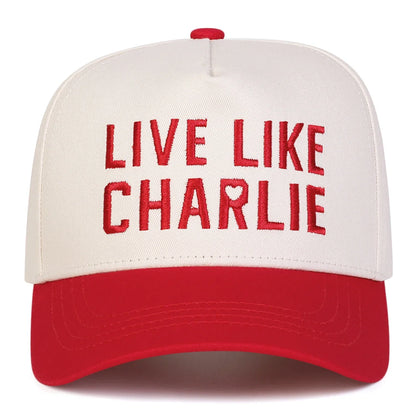 Unisex Live Like Charlie Letter Embroidery Baseball Caps Spring Autumn