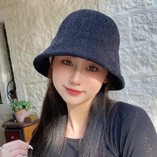 Casual Chenille Knitted Fisherman Hat British