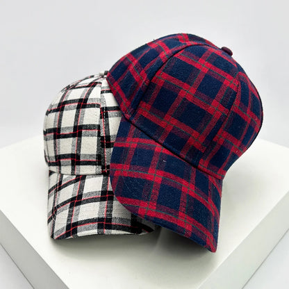 New Men Women Check Houndstooth Color Block Baseball Hats