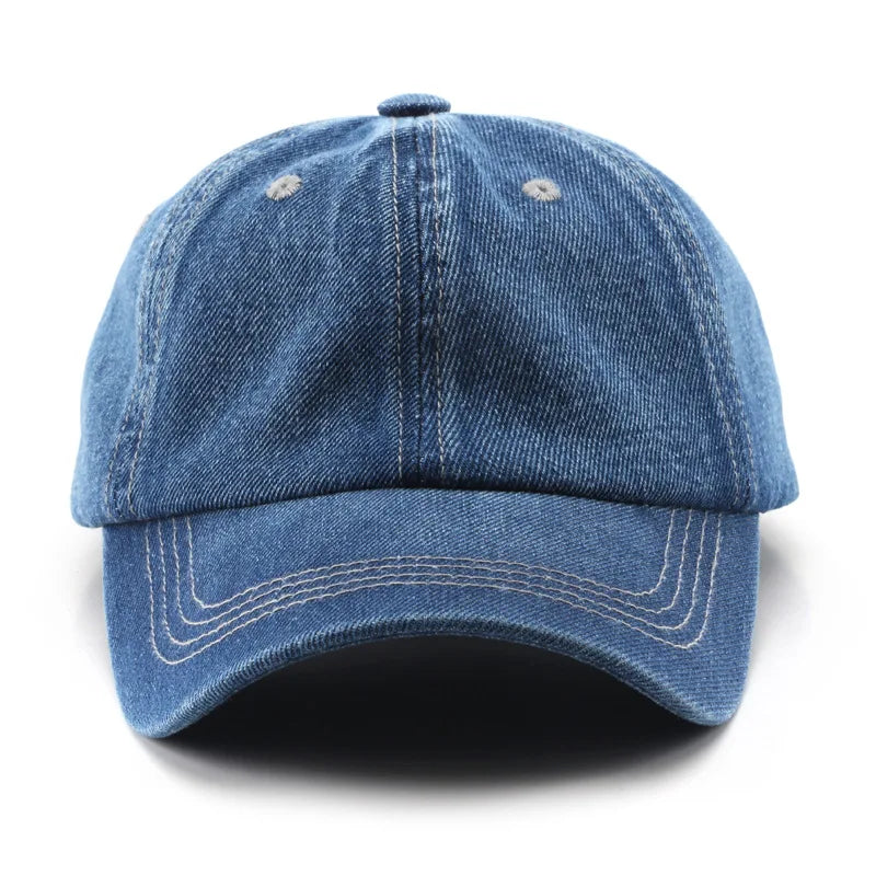 Unisex Baseball Cap Washed Denim Men Women Snapback Hat