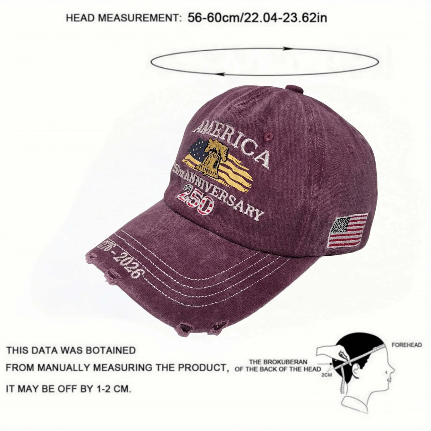 American 250th Anniversary 1776-2026 Baseball Cap