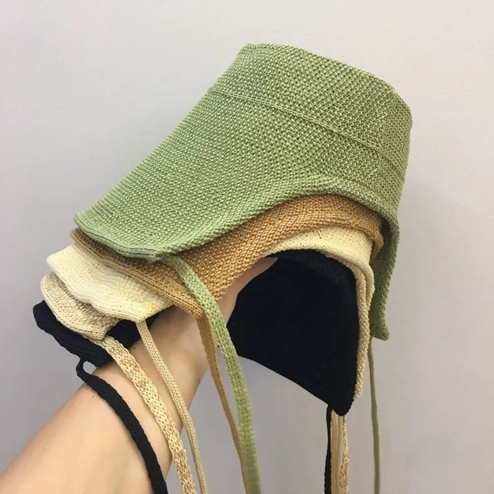 Adjustable Straps Lace Up Closure Wide Brim Sun Hat