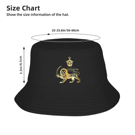 Persian Flag Lion Ancient Symbol Of Authority And Command Bucket Hat Fisherman Caps For Men Women