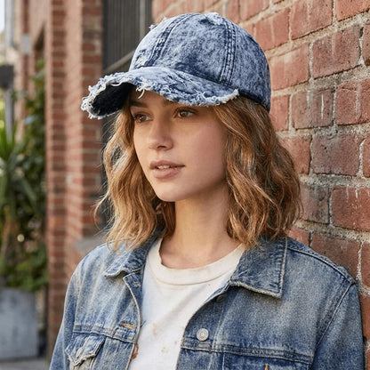 Vintage Washed Denim Baseball Cap