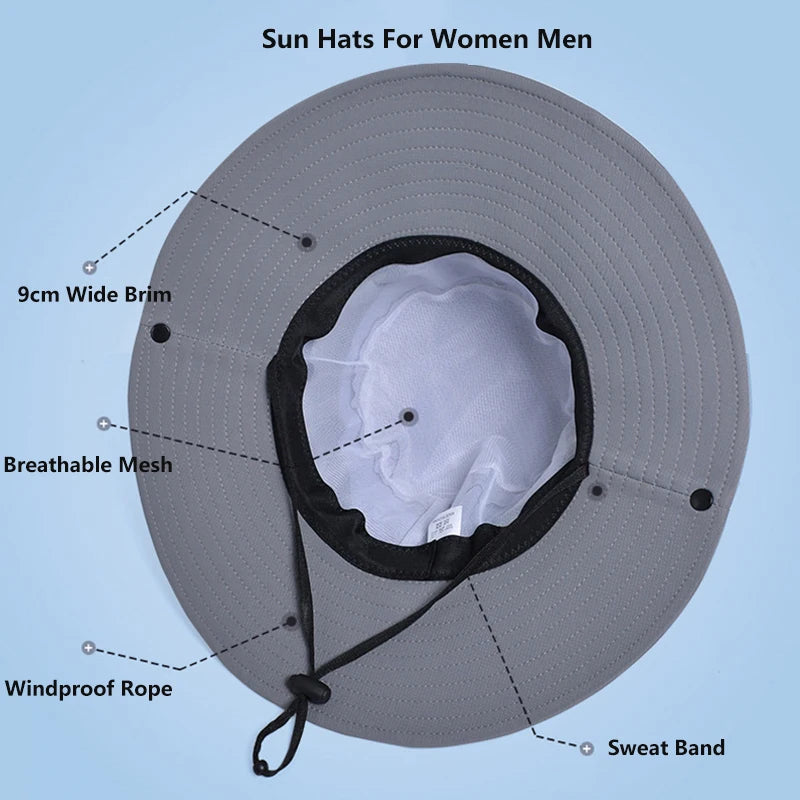 Autumn Summer UV Protection Sun Hats For Women Men Breathable Mesh Fisherman Caps