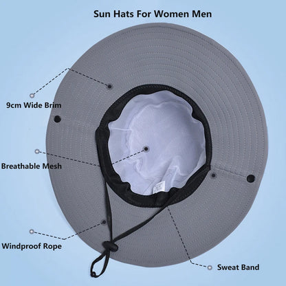 Autumn Summer UV Protection Sun Hats For Women Men Breathable Mesh Fisherman Caps