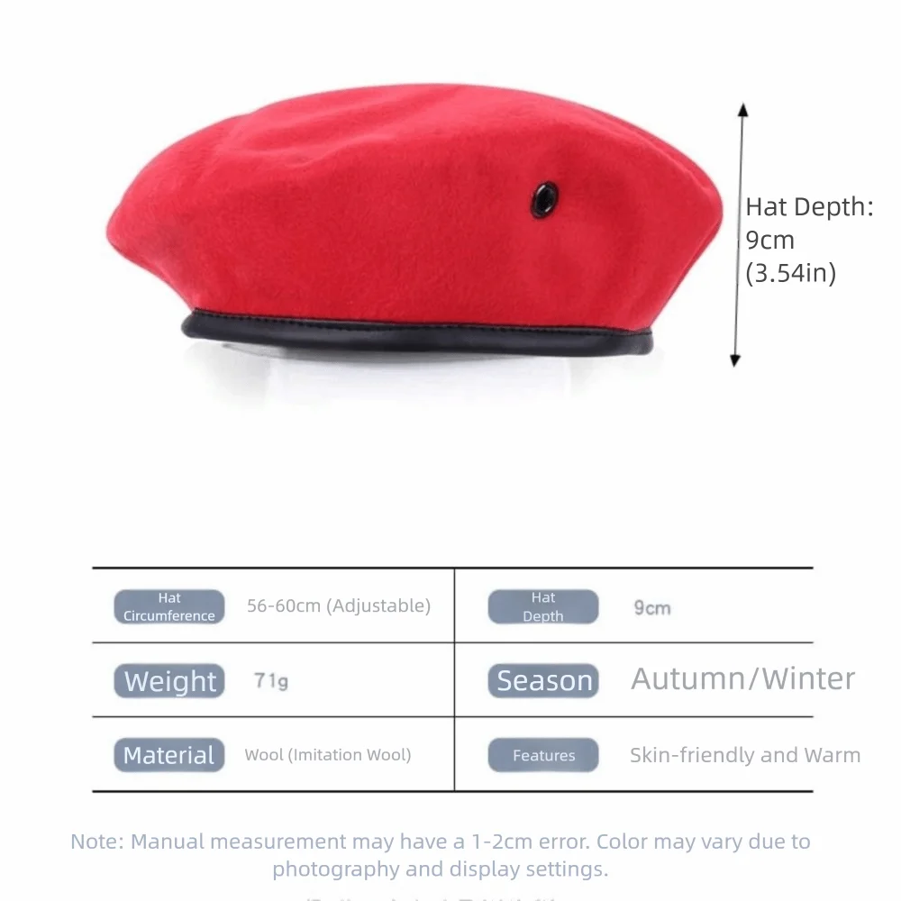 Unisex Adjustable Berets Hat Autumn And Winter For Cosplay Uniform Cap