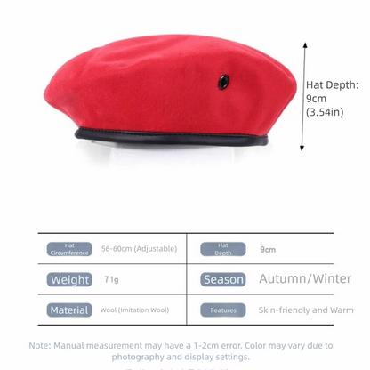 Unisex Adjustable Berets Hat Autumn And Winter For Cosplay Uniform Cap