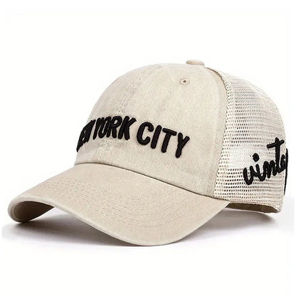 Fashion Baseball Hat New York City Embroidered Breathable Mesh Hat Street Hip Hop