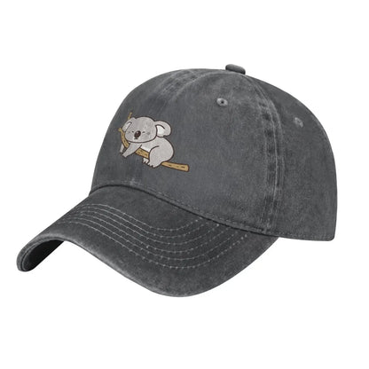 Cartoon Koala Vintage Adjustable Washed Denim Cotton Low Profile Dad Trucker Hat