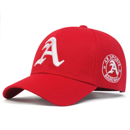 Unisex Gothic Letter A Embroidery Baseball Caps Autumn Outdoor Adjustable Casual Hats Sunscreen Hat