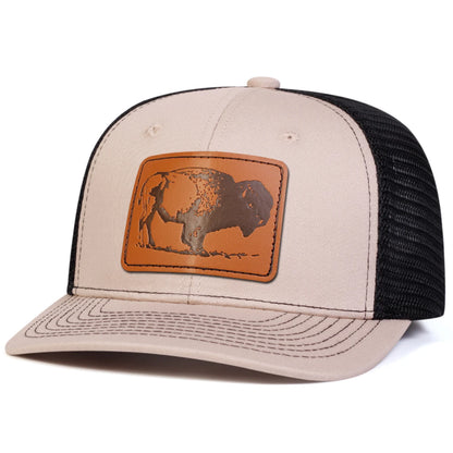 Unisex Yak Leather Label Baseball Net Caps Spring and Summer