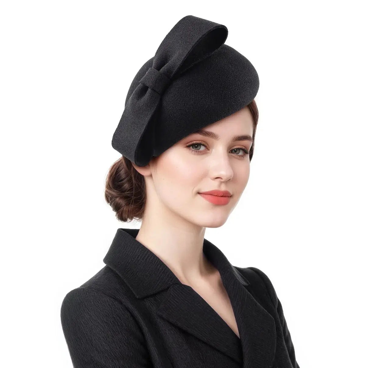 Women's British Retro Floral Wool Beret Fashion Accessory Trendy Banquet Hat