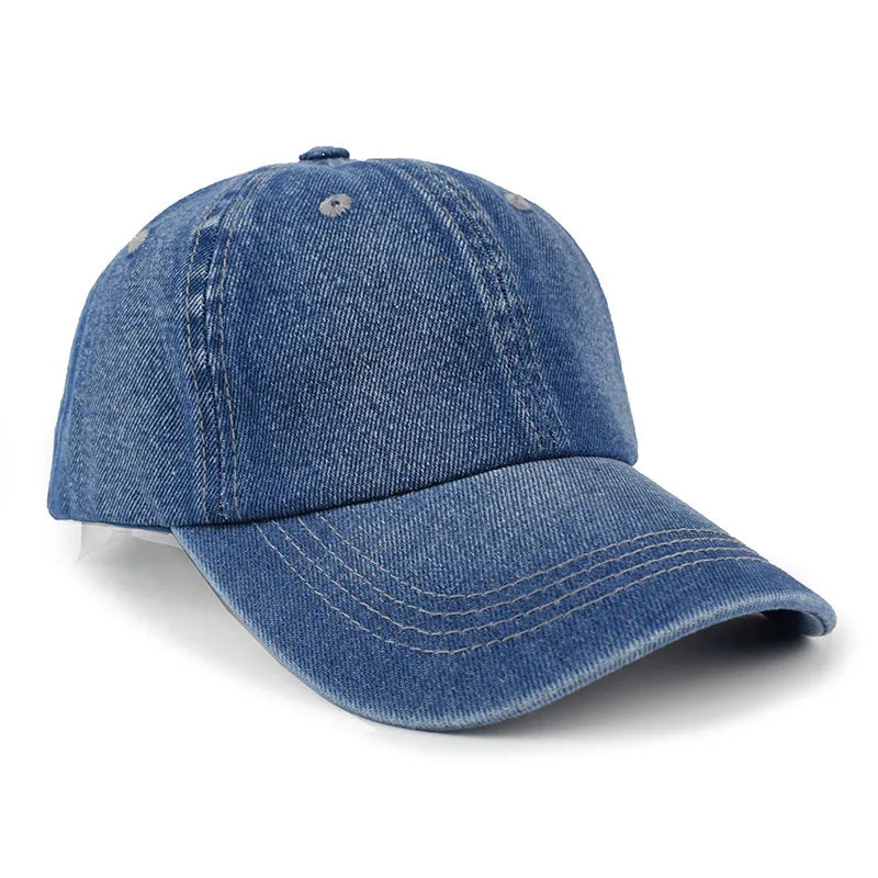 Vintage Washed Cotton Baseball Cap Men Women Denim