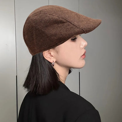 Breathable Linen Cotton Beret Hat Fashion Lightweight Beret Caps