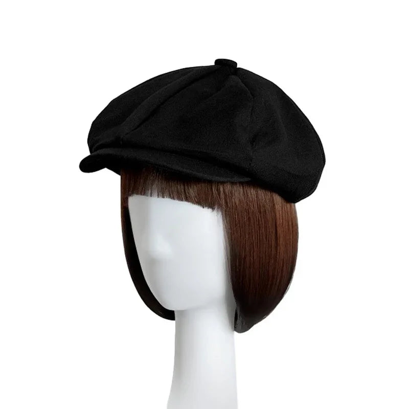 Gray Twill Cotton Newsboy Cap Baker Boy Cap