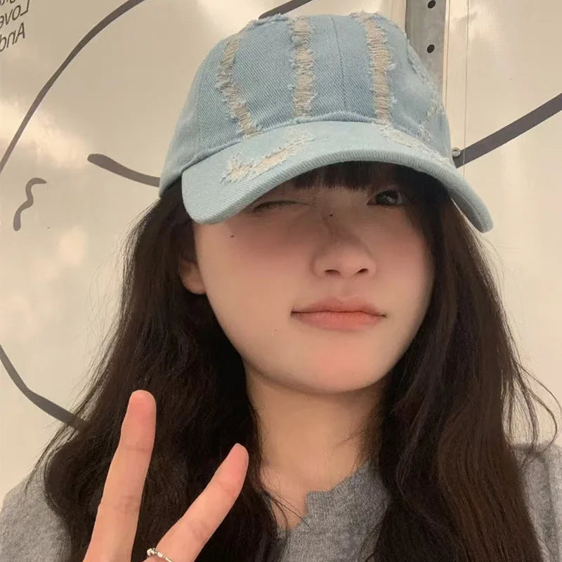 New Personalized Hole Denim Baseball Cap