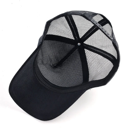 Unisex Black Baseball Cap With Animals Embroidery Patch For Men Women