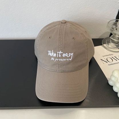 Letter Embroidery Soft Top Baseball Cap Fashion Casual Versatile Couple Cap