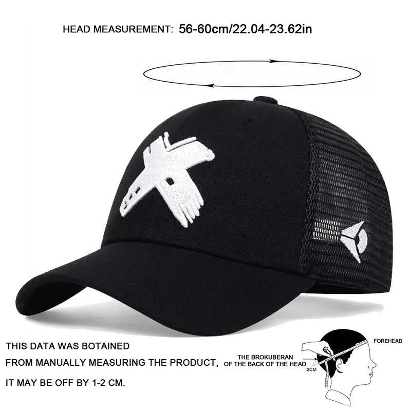 Summer Men Mesh Baseball Cap Outdoor Sport X Letter for Women