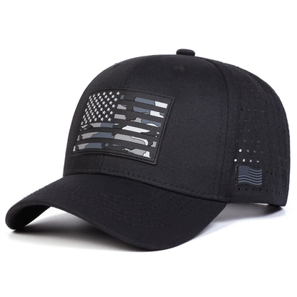Unisex American Flag Embroidery Baseball Net Caps Outdoor Adjustable Casual Hats Sunscreen Hat Sports Cap