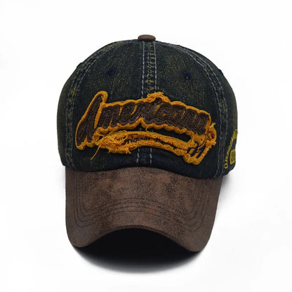 New Letter Summer Vintage Wash Cotton Denim Women Baseball Caps