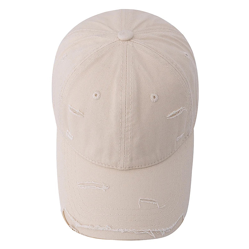 Washed Cotton Retro Distressed Style Cap Baseball Cap Women