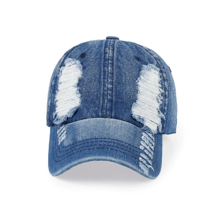 Women's Korean Versatile Ripped Denim Baseball Cap