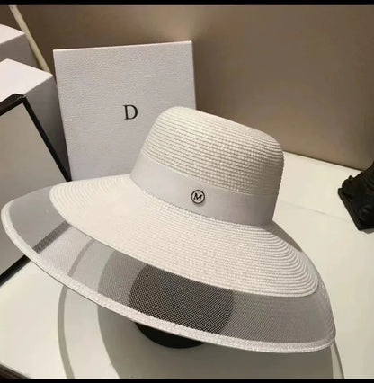 Women's Veil Mesh Sun Hat UPF 50+ Large Cloth Edge Sun Hat