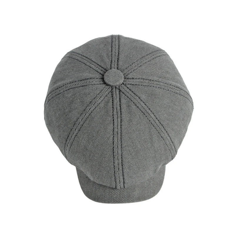 Spring Fall Newsboy Cap Men British Cotton Octagonal Hat