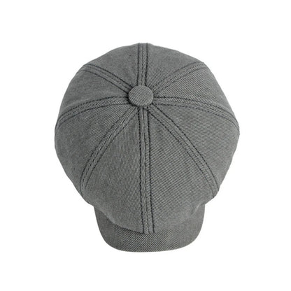 Spring Fall Newsboy Cap Men British Cotton Octagonal Hat