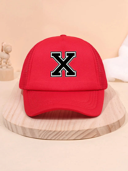 1pc Children's Letter A-Z Sunshade Baseball Cap, Spring and Summer Mesh Breathable