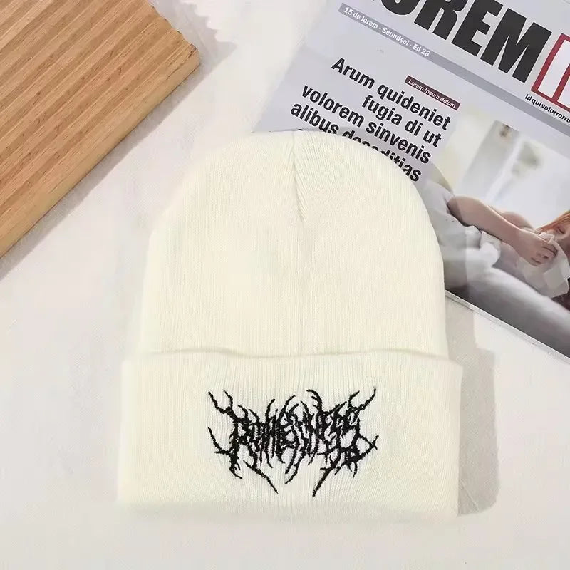 Warm Women Men Winter Beanies Hats Gothic Street Punk Knitted Bonnet Caps