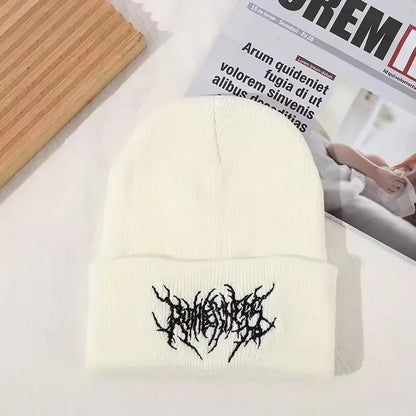 Warm Women Men Winter Beanies Hats Gothic Street Punk Knitted Bonnet Caps