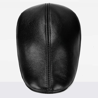Men's Outdoor Leather Hat Winter Berets