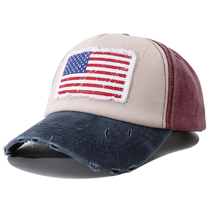 New Designer USA Flag Embroidered Baseball Cap Vintage 5 Panel Snapback