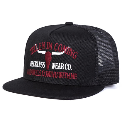 Unisex Reckless Wearco Letter Embroidery Hip-hop Net Hats Spring Summer