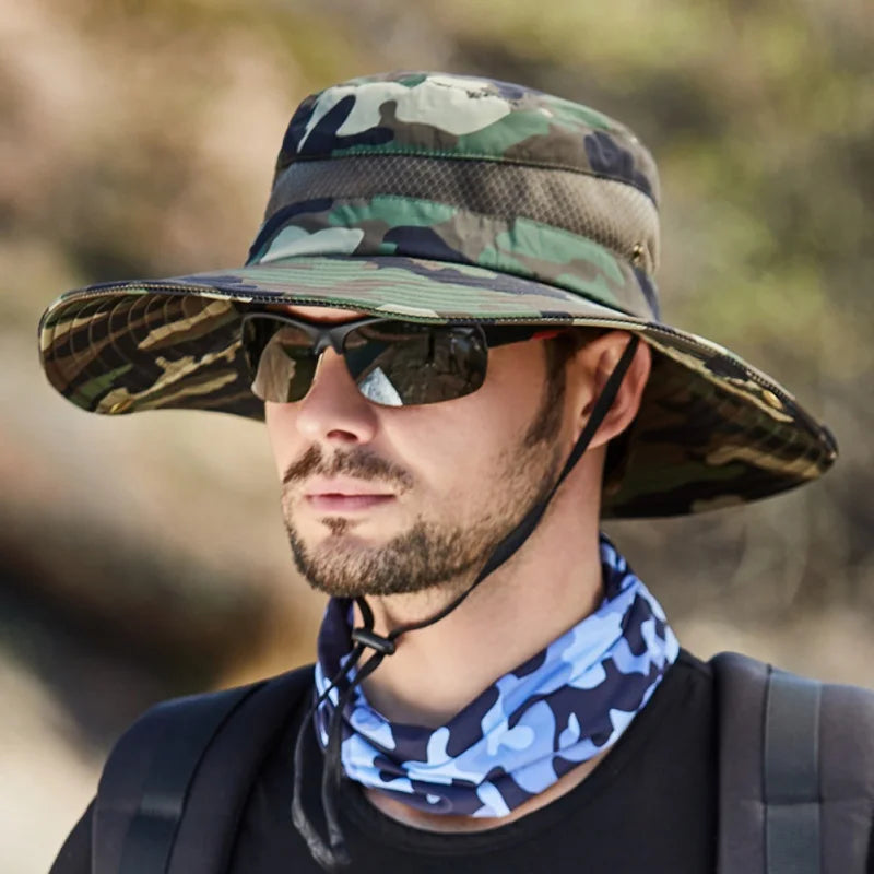 Summer Men Breathable Sun Hat Outdoor Traveling Fishing Hiking Hats